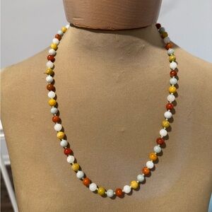 Vintage hand knotted jade bead necklace